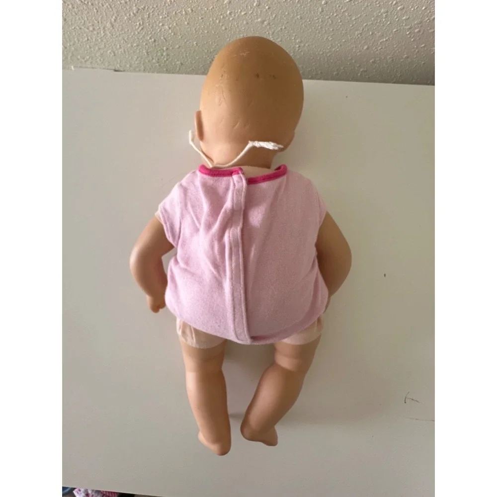 American Girl Bitty baby Blonde Blue Eyes Doll Pink Outfit Diaper Used
